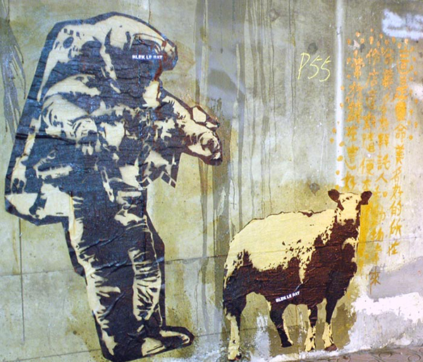 Astronaute et mouton